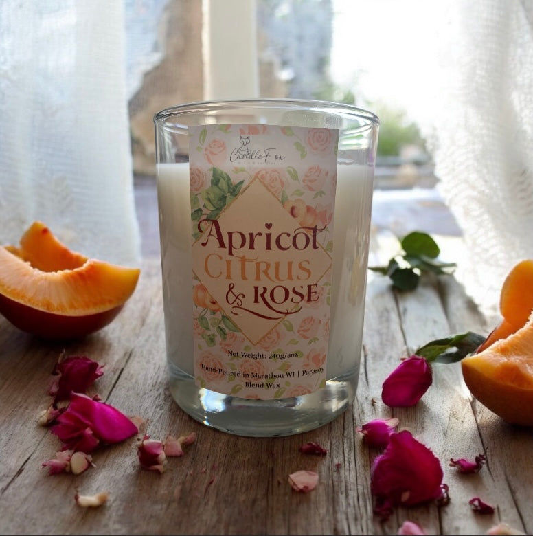 Apricot Citrus & Rose 8oz Candle