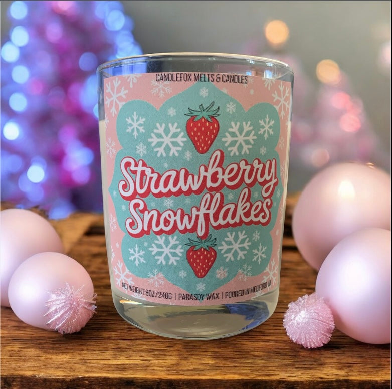 Strawberry Snowflakes 8oz Jar Candles