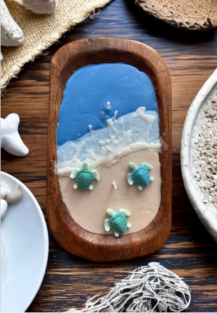 Sea Turtles & Ocean Dough Bowl Candle